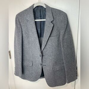 Mens pure wool grey blazer custom for Loevenharts premium lined coat jacket 40
